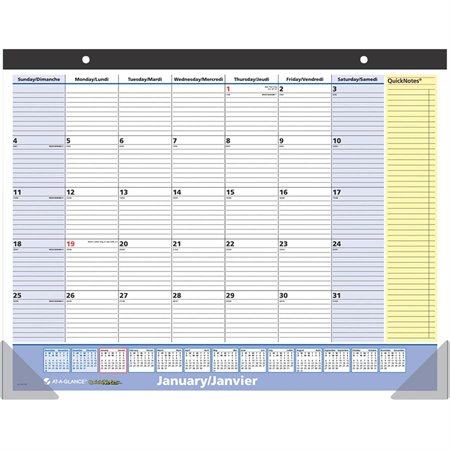 Calendrier sous-main mensuel QuickNotes (2025)