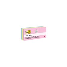 Feuillets plus écologiques Post-it® - collection doux soupçons 1-1/2 x 2 po bloc de 100 feuillets (pqt 12)