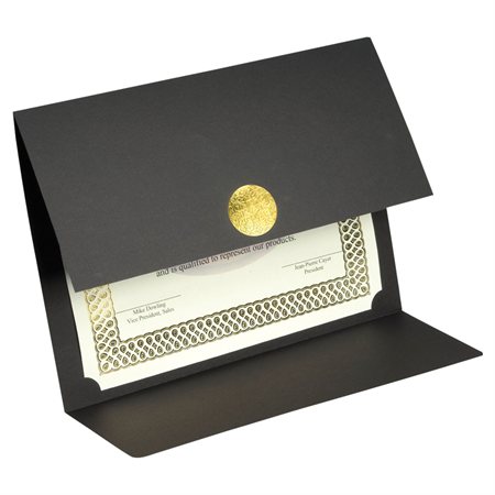 St.James™ Elite Medallion Fold Certificate Holder Gold medallion black