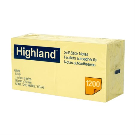 Highland™ Self-Adhesive Notes Yellow 3 x 3 in.