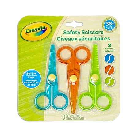 Ensemble de ciseaux sécuritaire Crayola - Paquet de 3 ciseaux