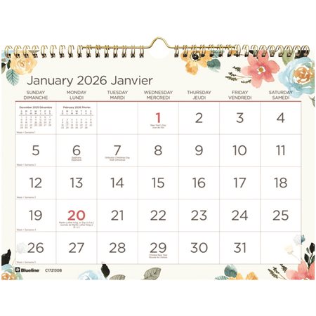 Large Print Monthly Wall Calendar (2025) 11 x 8 in.