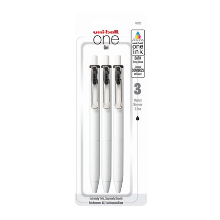 One stylos gel rétractable Paquet de 3 encre noire