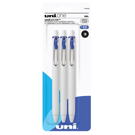 One stylos gel rétractable Paquet de 3 encre bleue