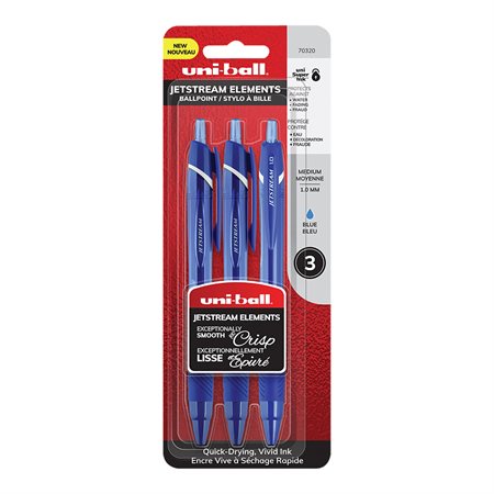 Jetstream Elements Ballpoint Pens Pack of 3 blue ink