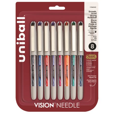 Uni-ball Vision Needle Rollerball Pens Fine Point (0.7mm)