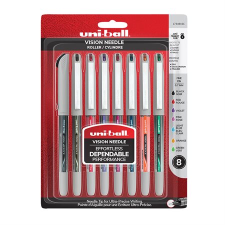 Uni-ball Vision Needle Rollerball Pens Fine Point (0.7mm)