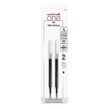 Recharge Uni-Ball One Gel Pointe moyenne (0,7 mm) noir