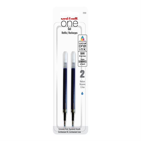 Recharge Uni-Ball One Gel Pointe moyenne (0,7 mm) bleu