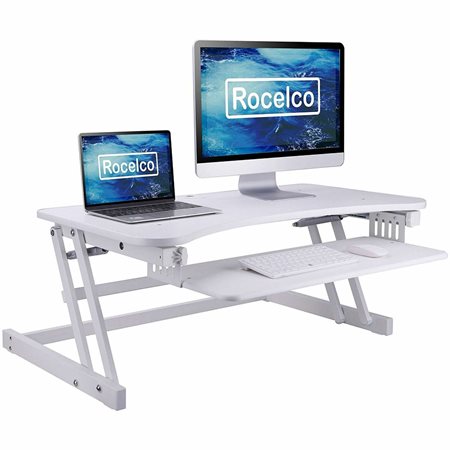 Height Adjustable Standing Desk Converter white