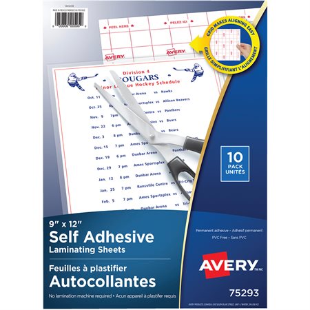 Self-Adhesive Laminating Sheets Pack of 10