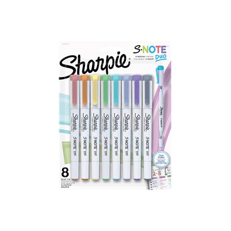 Marqueurs S-Note double pointe Sharpie paquet de 8