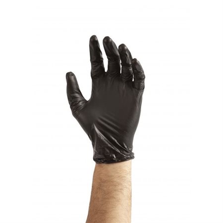 Gants en vinyle jetables Noir moyen