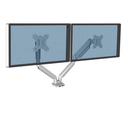 Bras de moniteur articulé double Platinum Series argent