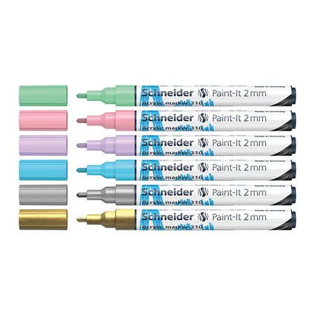 Paint-It 310 Acrylic Marker gold, silver, pastel blue, pastel purple, pastel pink, pastel green