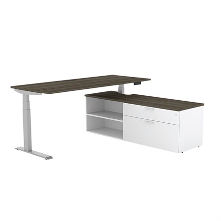 Calypso Height Adjustable Desk grey and white