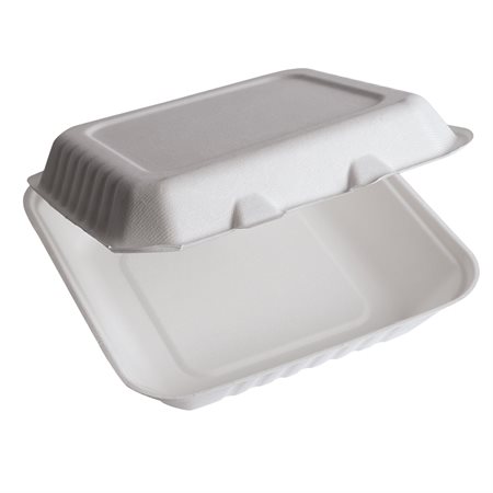 Contenants alimentaires compostables 9 po x 9 po - 1 compartiments