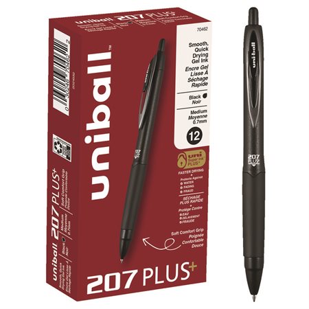 207 Plus Retractable Gel Pen Pack of 12 black