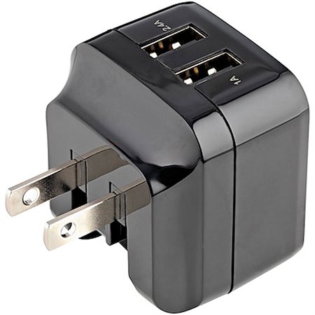 Chargeur de voyage polyvalent 2 ports noir