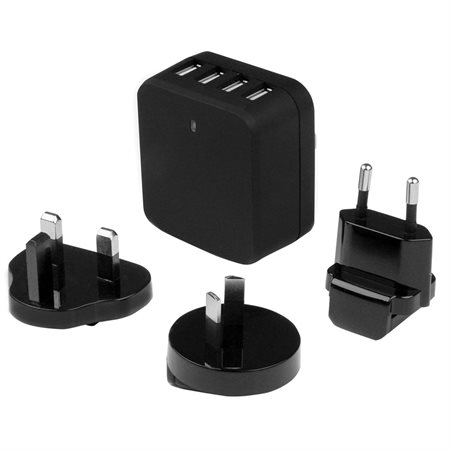 Versatile Travel Charger 4 ports black