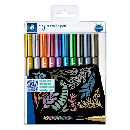 Stylos métalliques Staedtler 8323 – paquet de 10 – couleurs assorties