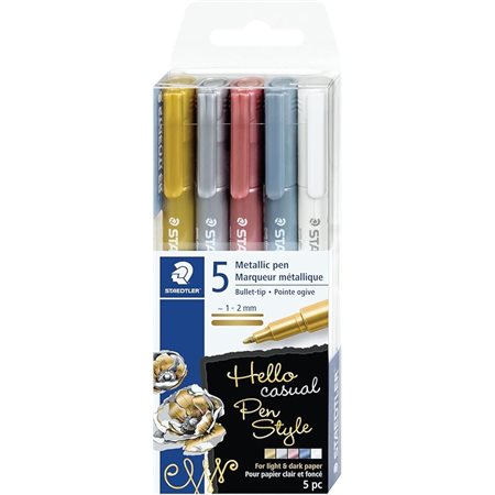 Staedtler Metallic pen 8323 - Pack of 5 - Assorted colors