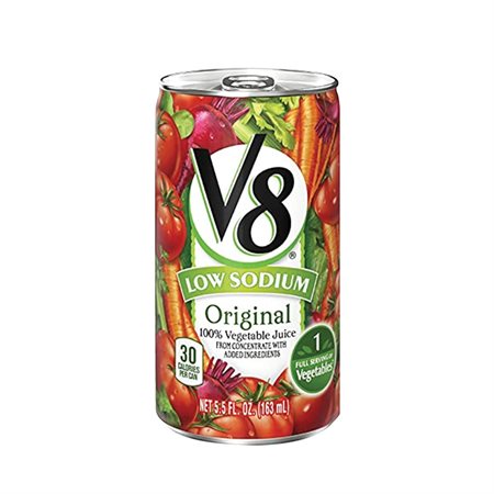 Cocktail aux légumes V8 Compbell’s faible teneur en sodium - 163 mL - boîte de 48