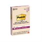Feuillets recyclés Post-it® Super Sticky - La vie en pastel 4 x 6 po. Ligné. paquet de 4, bloc de 45 feuilles