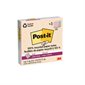 Feuillets recyclés Post-it® Super Sticky - La vie en pastel 4 x 4 po. Ligné. paquet de 3, bloc de 70 feuilles