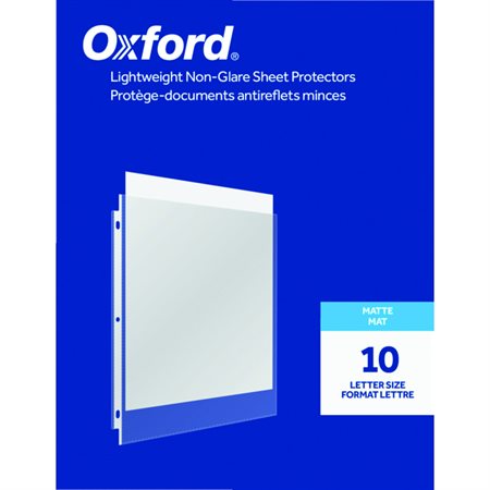 Lightweight Non-Glare Sheet Protectors package of 10