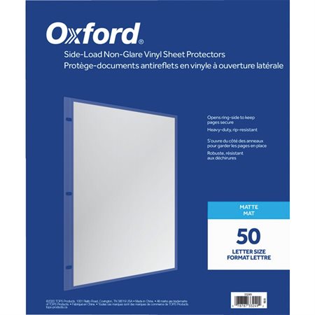 Side-Load Non-Glare Vinyl Sheet Protectors