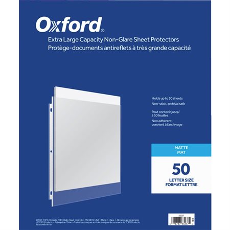 Extra Large Capacity Non-Glare Sheet Protectors