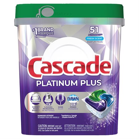 Détergent pour lave-vaisselle Cascade Platinum Plus ActionPacs