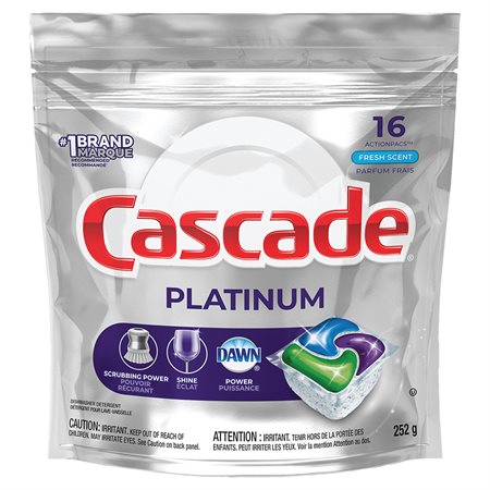 Cascade Platinum ActionPacs Dishwasher Detergent package of 16