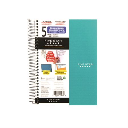 Cahier à reliure spirale Five Star® 5 sujets 300 pages