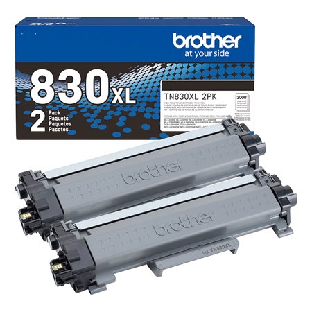 Cartouche de toner laser Brother TN830XL paquet de 2