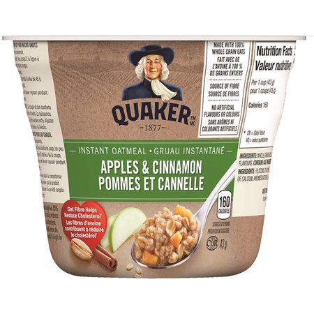 Quaker Instant Oatmeal Cups apple and cinnamon (43 g)