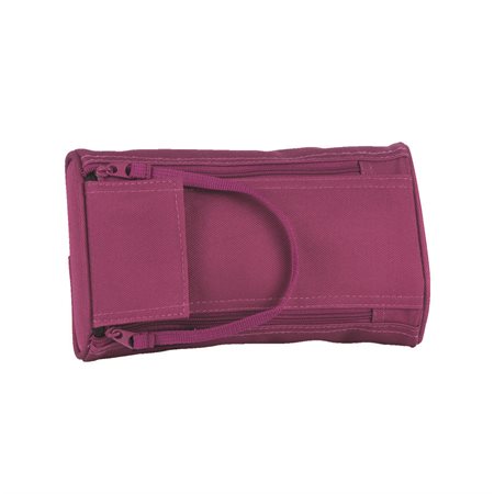 Off track Pencil Case with 2 Zippers raspberry