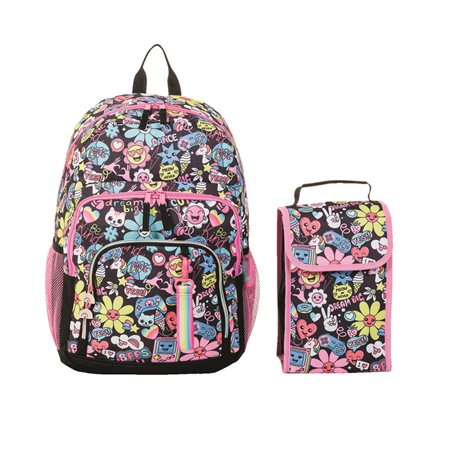 Backpack and Lunch Box Set flowers