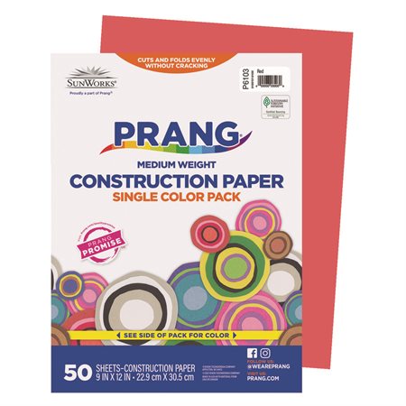 Construction Paper 9 x 12 in (package of 50) red