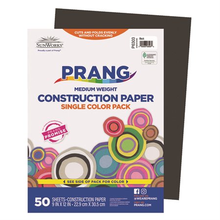 Construction Paper 9 x 12 in (package of 50) black