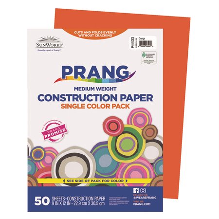 Construction Paper 9 x 12 in (package of 50) orange