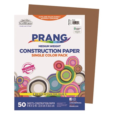 Construction Paper 9 x 12 in (package of 50) brown
