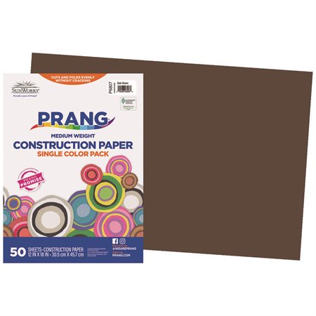 Papier de construction 12 x 18 po (paquet de 25) brun foncé
