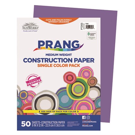 Construction Paper 9 x 12 in (package of 50) purple