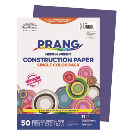 Construction Paper 9 x 12 in (package of 50) blue