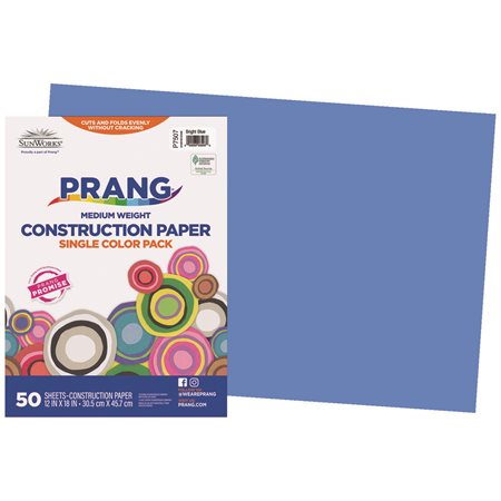 Papier de construction 12 x 18 po (paquet de 25) bleu clair