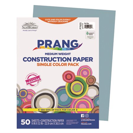 Construction Paper 9 x 12 in (package of 50) sky blue