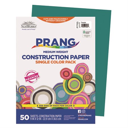 Construction Paper 9 x 12 in (package of 50) turquoise
