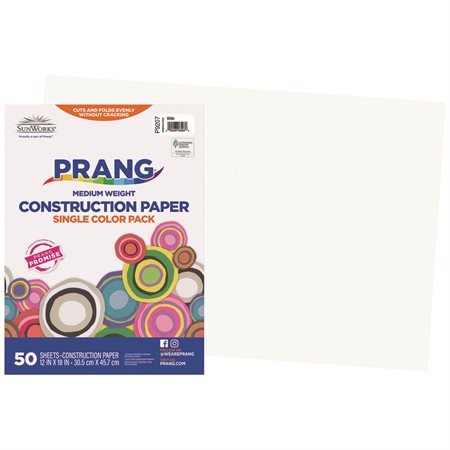 Construction Paper 12 x 18 in (package of 25) white